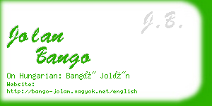 jolan bango business card