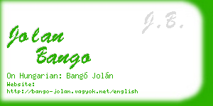 jolan bango business card